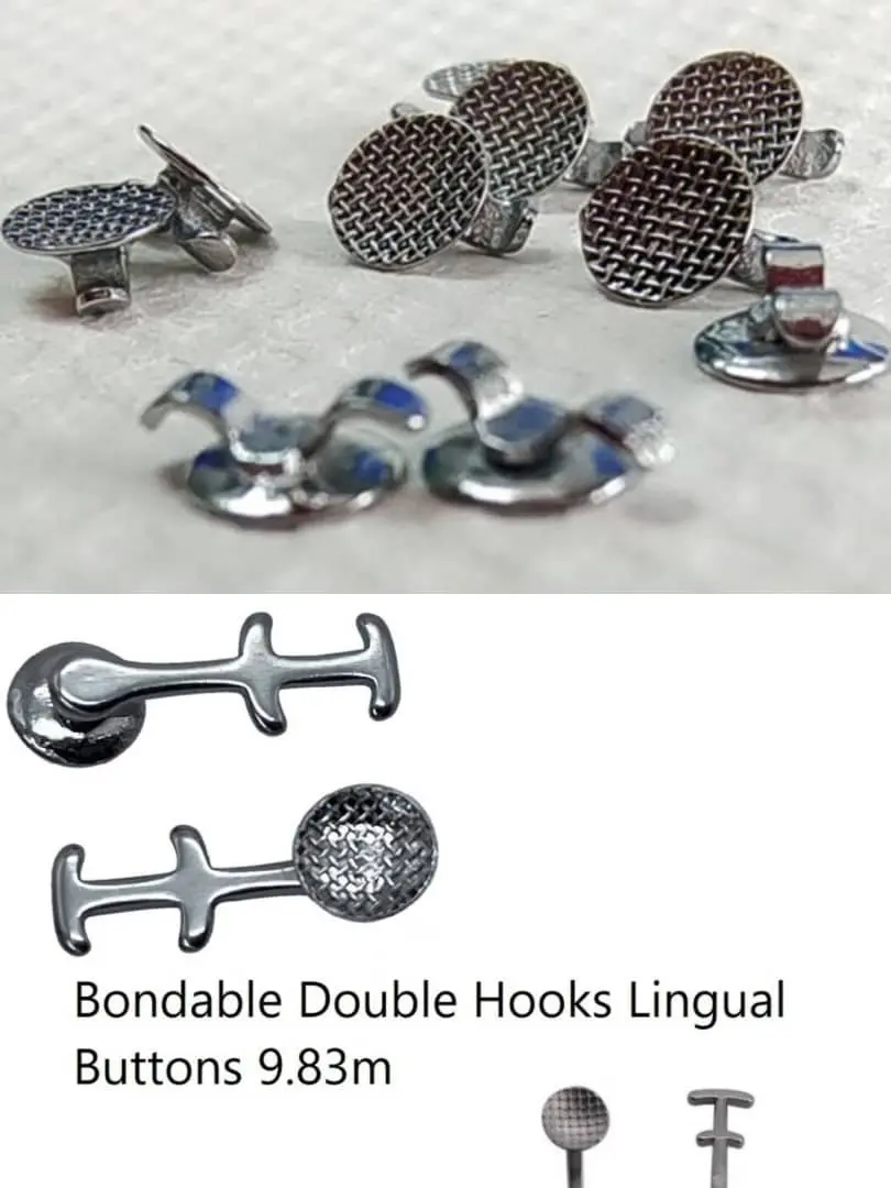 bondable double-hooks lingual buttons