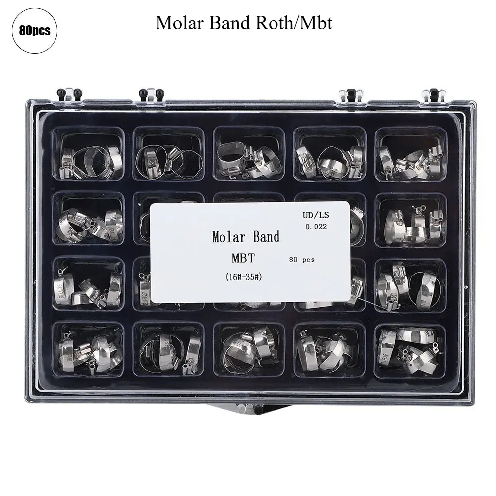 باندات  Taraud 2 Mm 80 PCS Dental Ortho Bands With Buccal Tube First ,,,