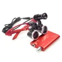 DY-409 2,5X Binocular Loupes with 5W LED Headlamp with Aluminum Box Red لوب