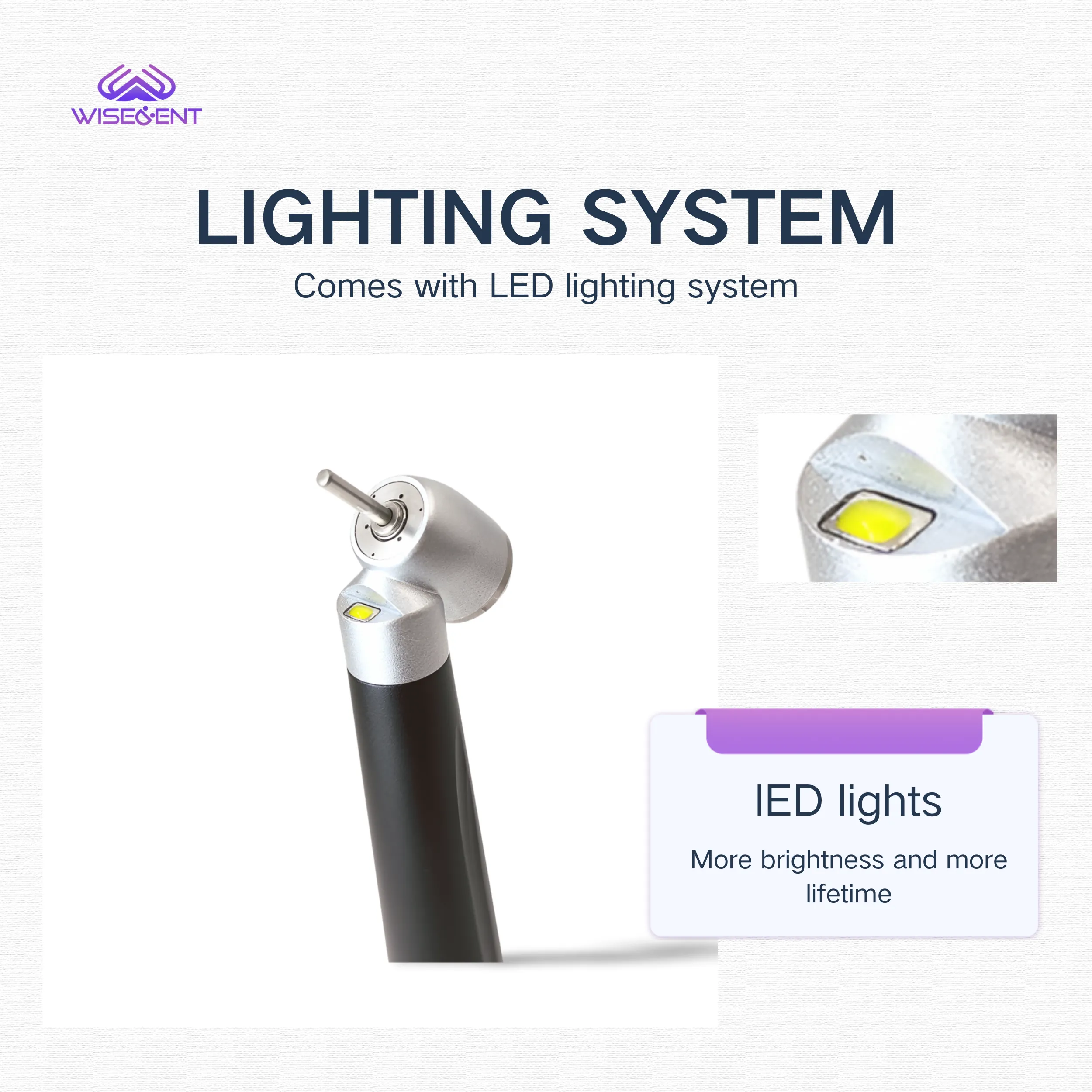 WISEDENT 45 BR 164CE Hi LED Handpiece قبضه زاويه ضوئيه (4  مخارج)