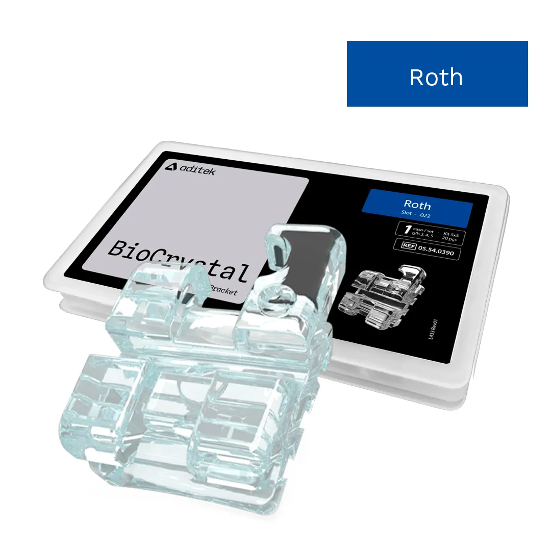 Aditek Orthodontics Biocrystal ‏براكت شفاف (ROTH)